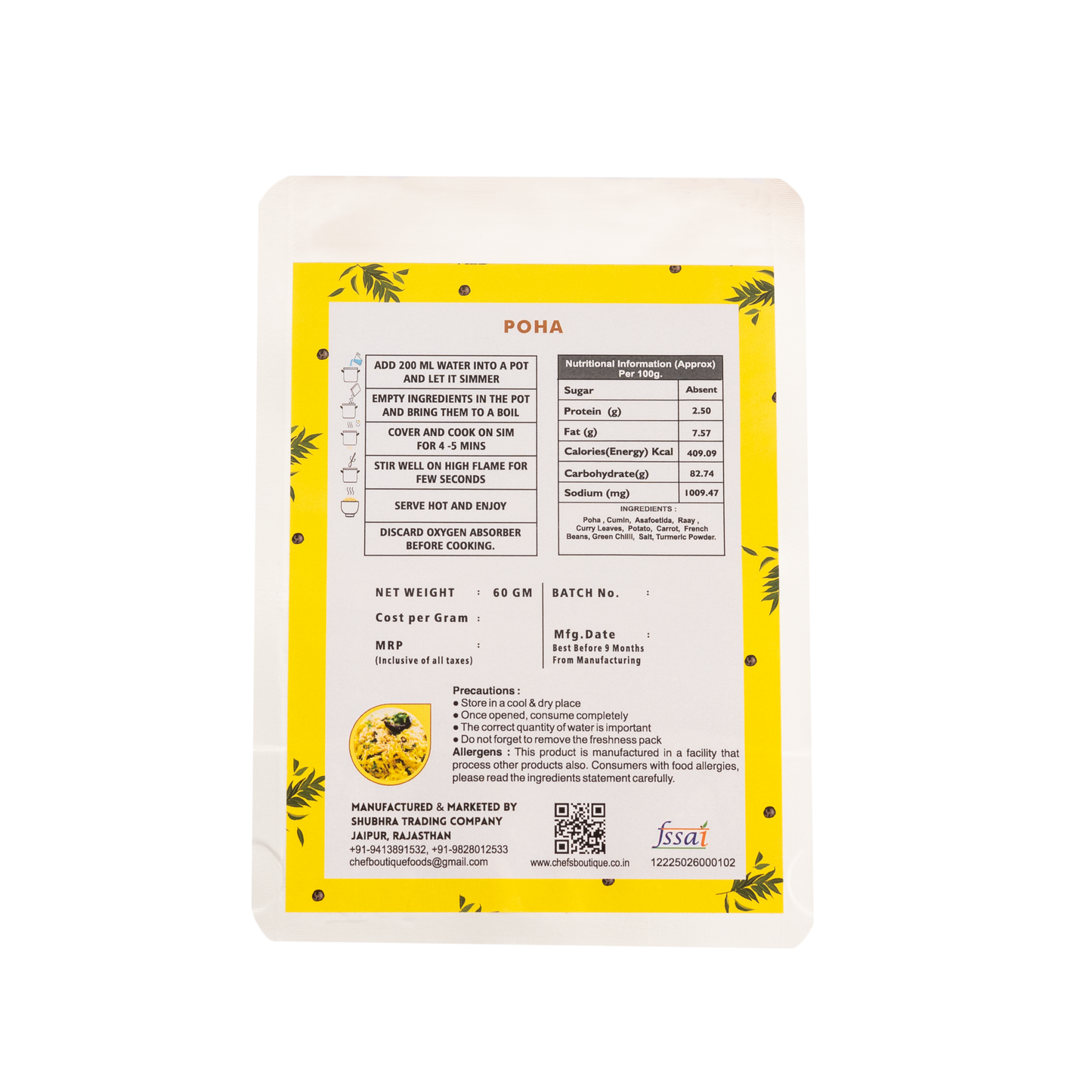 Poha – Freeze-Dried, No Onion/Garlic