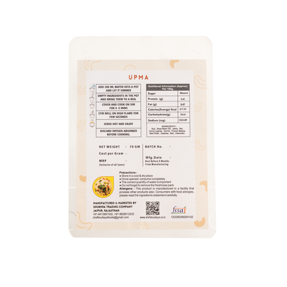Upma – Freeze-Dried,No Onion/Garlic