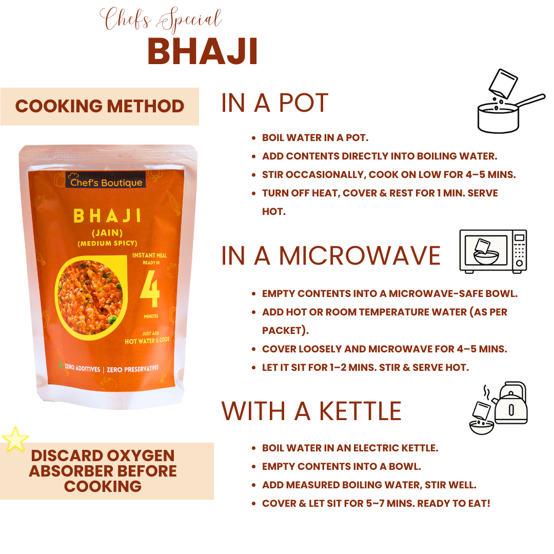 Jain Bhaji – Freeze-Dried, No Onion/Garlic